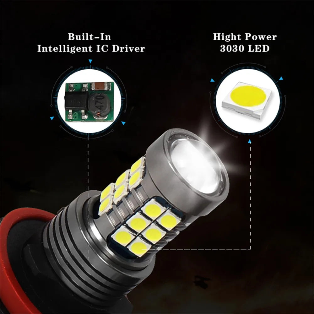 2Pcs LED Car Front Fog Light Lamps Bulb For VW Volkswagen POLO 6R MK6 2011 2012 2013 2014 2015 2016 2017 2018 Auto Accessory