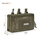 Tactical MOLLE Triple Open-Top Magazine Pouch with Accessory Bag, Black/Grey/Multicam