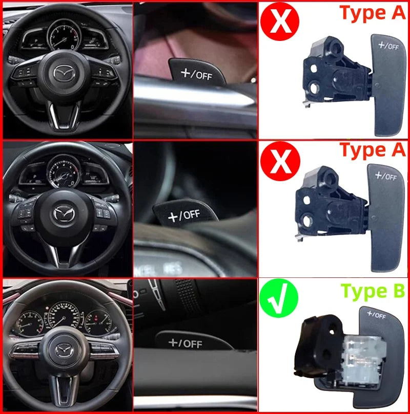 Car Shift Paddles Steering Wheel Paddles Extension DSG For Mazda Mazda3 Axela CX30 CX-30 2020 2021 CX-50 CX-60 CX-90 2023