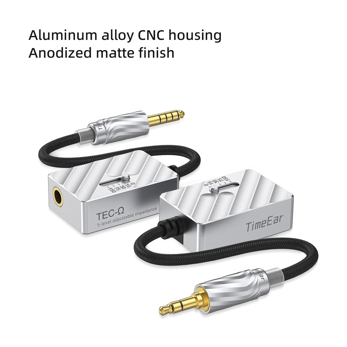 TimeEar TEC-Ω impedance adapter cable 3.5mm to 4.4mm or 4.4mm to 4.4mm, 10cm/40cm
