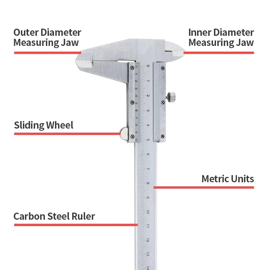 0-150MM Vernier Calipers Steel Gauge Micrometer Measuring Instruments Carpenter Tools Professional Pachymeter Depth Ruler