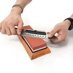 2in1 Professional Sharpening stones Knife sharpener Double-side Whetstone Grinder stone Watster stone Bamboo base Angle guide