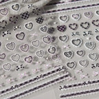 Japanese Bowknot Lace Heart Nail Stickers Self Adhesive Sweet Cool Pink Black Lace Nail Decals Cool Girls Manicure Decorations