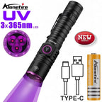 15W UV 365nm High power Blacklight USB Flashlight Invisible Ink Marker Cat Dog Urine Tinea Ore Money Scorpion Fluorescence Light