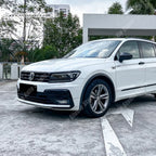 For VW Volkswagen Tiguan MK2 2016-2021 Car Front Bumper Mesh Center Grille Grill Moulding Strips Cover Trim Gloss Black Styling