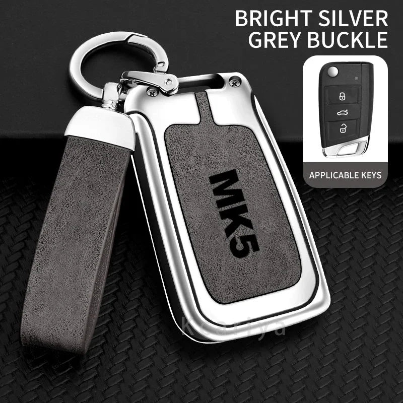 Auto TPU Zinc Alloy Key Case Bag For VW Volkswagen GOLF 5 MK5 Car Key Chain Car Metal Key Shell Interior Decoration Accessories