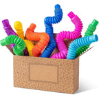 8PCS Pop Tubes Sensory Toys Stress Relief for Kids Top ADHD Autism Fidget Toddler Travel Toy Gifts Idea Unique Boys Girls