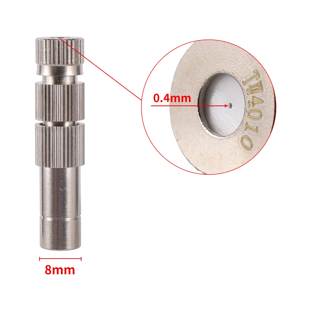 50Pcs Sprayer Nozzle 8mm 0.2~0.6mm Misting Fog Machine Cooling Landscape Dust Removal Disinfection Humidify Water Nebulizer