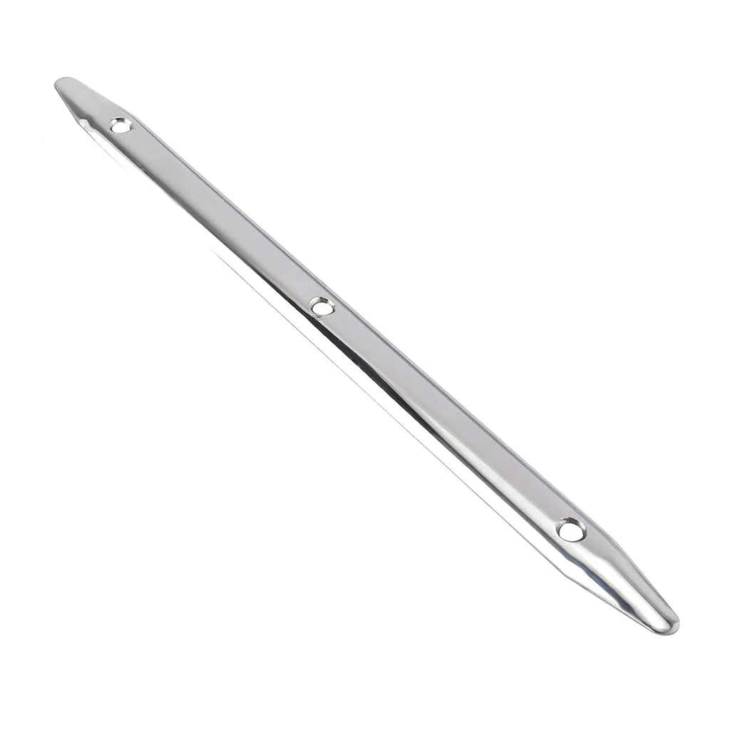 2PCS Boat 316 Stainless Steel 12" Flattened 3-hole Line Rub Strakes Edge Anti-collision Protection Fender Strip Marine Hardware