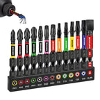 Geinxurn 13PCS Impact Phillipes/Square/Slotted Screwdriver Bits Set, 2'' Magnetic S2 Steel Bits Set with Color Coded Base