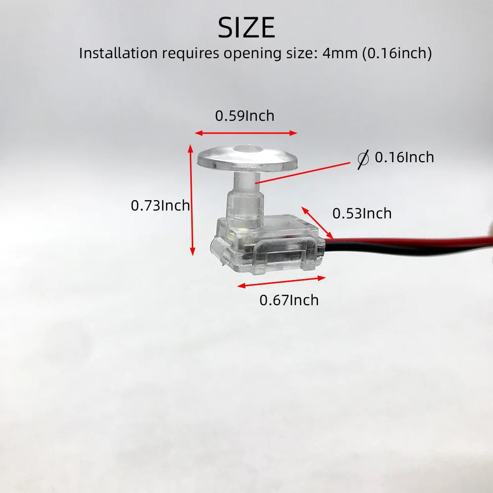 4Pcs LED Ambient Light Transparent lamp body circular Car Inner Bowl Light  Door Handle Lights Handrail Lights Decorative Lamp
