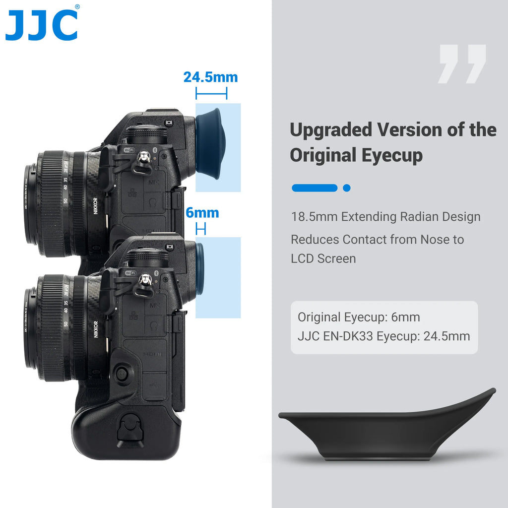 JJC Zf Z9 Z8 Eye Cup Eyepiece Camera Viewfinder Eyecup Soft Silicone 360 Rotating Extension Oval Replace Nikon DK-33 Eye Cup