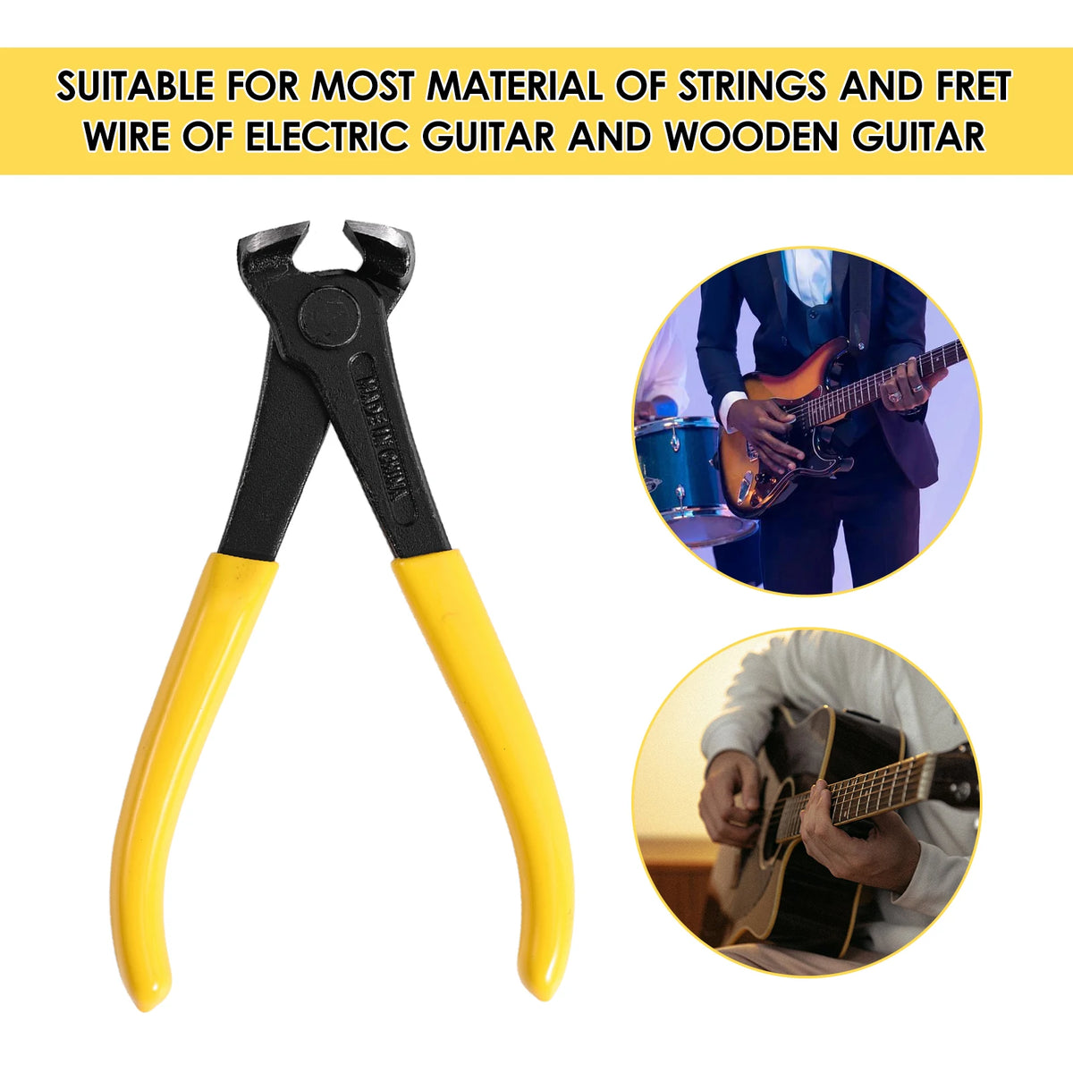 Muspor MX0361D 6-inch Fret Wire Cutter End Nippers Guitar Fret Wire End Cutting Pliers Nipper Puller Pliers String Scissors
