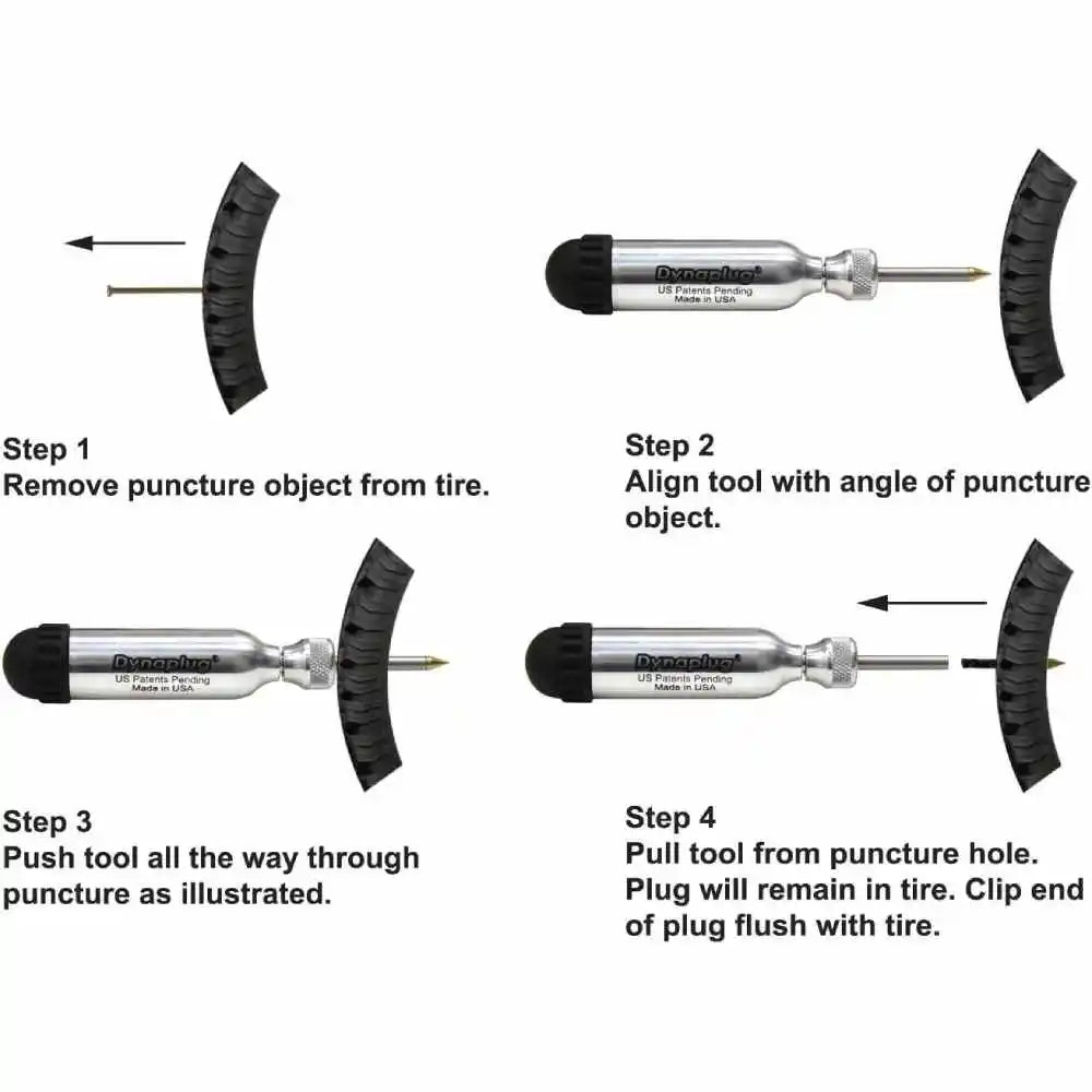 Tubeless Bicycle Tire Puncture Repair Tool Kit with Plugs, Pointed Tip or Round Head