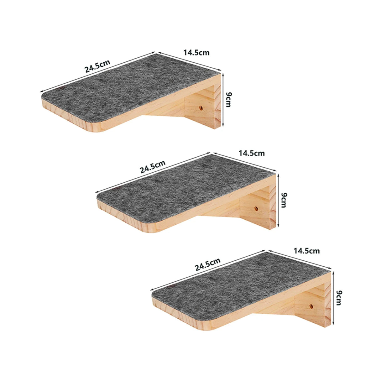 Wall Mounted Cat Tree Wooden Shelves Scratching Posts Climbing Cat tower Hammock With Solid Floating Perches Steps and Ladder