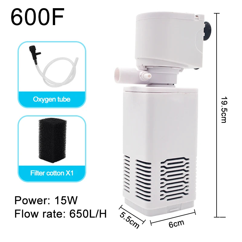 Aquarium Filter Pump Fish Tank Submersible Silent Air Oxygen Aerator Water Change Pump Aquarium Air Pump Wave Maker 220v