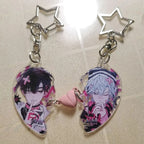 Anime ALIEN STAGE IVAN TILL Cosplay Keychain Unisex Acrylic Heart Magnet Pendant Key Chain 2Pcs/set Keyring Bag Accessories Gift