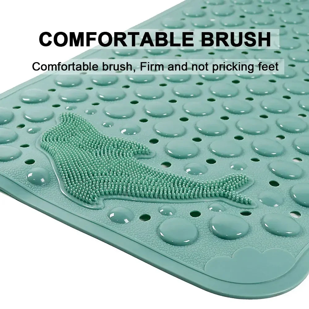 Bathroom anti-slip mat silicone world PVC shower anti-fall mat dolphin massage suction cup floor mat with drainage hole