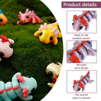 24Pcs Plastic 3D Printed Axolotl Figure Flexible Joint Mini Sensory Axolotl Toy Add Fun 3D Printed Animal Toy for Children