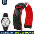 for IWC Pilot Mark 18 Portuguese Tudor Breitling Nylon Rubber Bottom Watch Strap Watchband 19mm 20mm 21mm 22mm 23mm 24mm