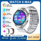2026 New Watch 6 Max Smart Watch Men GPS Altitude Air Pressure Heart Rate Health Monitoring Bluetooth Call Business Smartwatch
