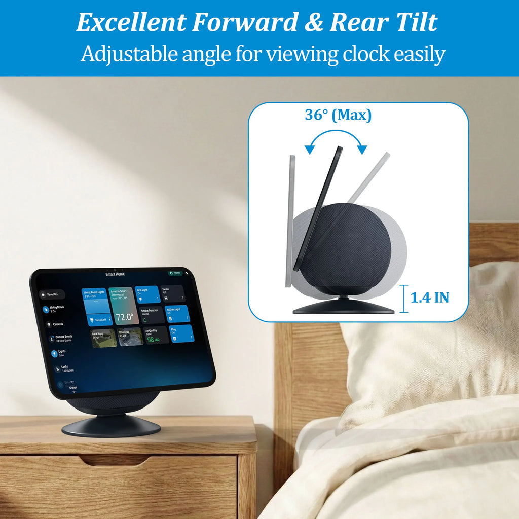 SPORTLINK Adjustable Tilt Desk Stand for Echo Show 11/Show 8 2025 Release Magnetic Base Anti-Slip Silicone Holder Home Office