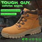 Rotating Button Work Shoes for Men Anti Puncture Protective Boots Sneakers Waterproof Work Safety Shoes Non Slip Steel Toe shoes
