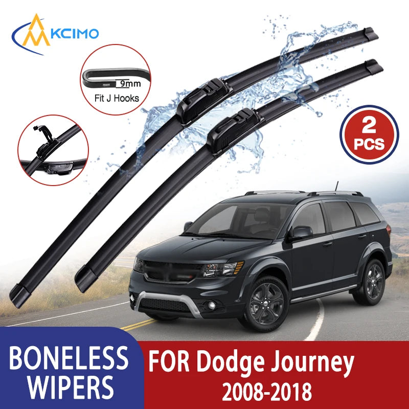 For Dodge Journey 2008-2018 Car Wiper U-type Soft Rubber Boneless Wiper HD Quiet Durable Automotive Wiper 24"+18"