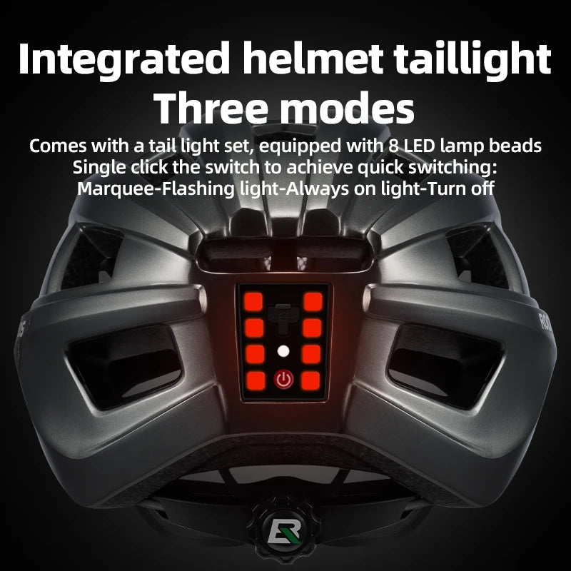 ROCKBROS Ultra-Light Cycling Helmet Taillight Magnetic Goggles Integrated Bicycle Helmet High Quality Protection Mtb Road