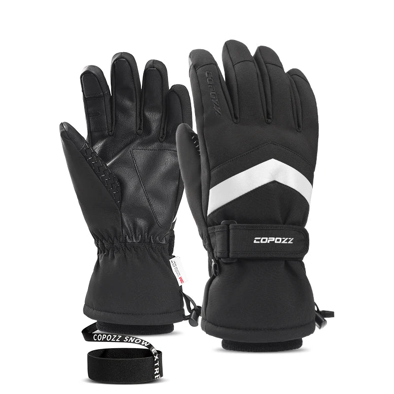 COPOZZ NEW Winter Ski Gloves Men Waterproof Warm Snowmobile Gloves Women Thicken Thermal Snow Gloves With Touchscreen Function