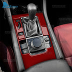For Mazda 3 Axela BP 2019 2020 2021 2022 2023 2024 2025 Real Soft Carbon Fiber Sticker Automatic AT Car Gear Shift Panel Trim