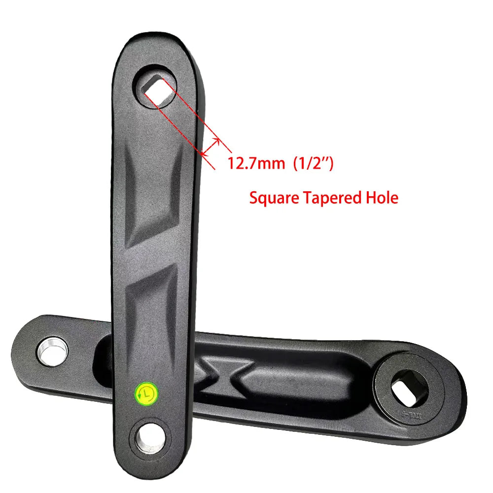 E-Bike Crank Arm Set Alloy Square Taper Hole Exercise Bike Dynamic Crankset 114/127/135/140/152/160/165/170/175 Bicycle Parts
