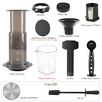 CAFEMASY Portable AeroPress-Style Coffee Maker with Filters, Manual Espresso Press