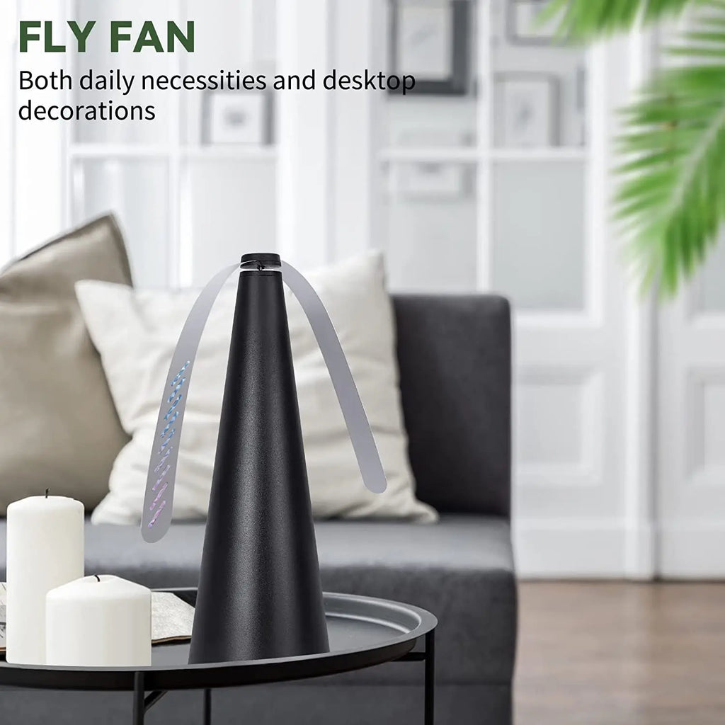 Fly Fans for Tables with Soft Blades, USB or Batteries Powered, Soundless and Portable Fly Fan Keeps Your Food Clean