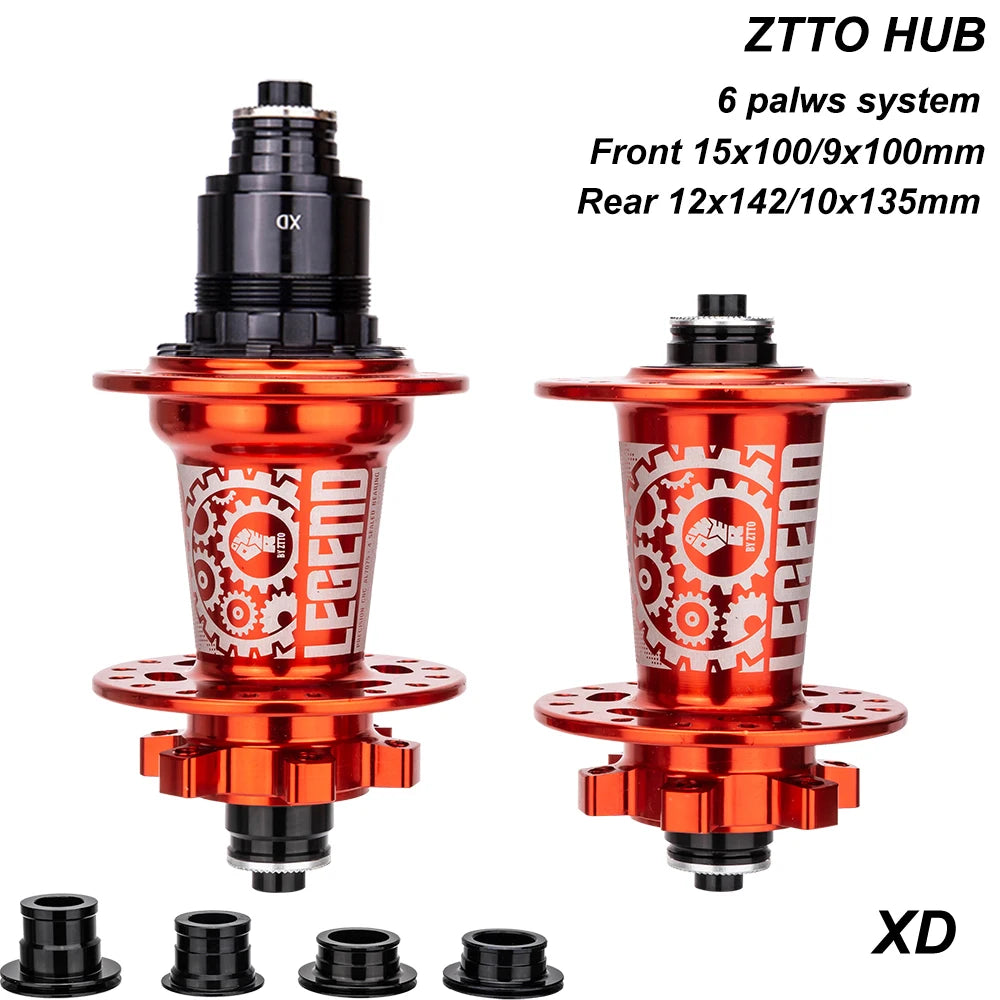 ZTTO Mountain Bike Hub 32 Holes 6 Pawls Disc Brake Bearing 10 11 12 Speed XD Thru Axle Quick Release Bicycle Wheel 142 135mm
