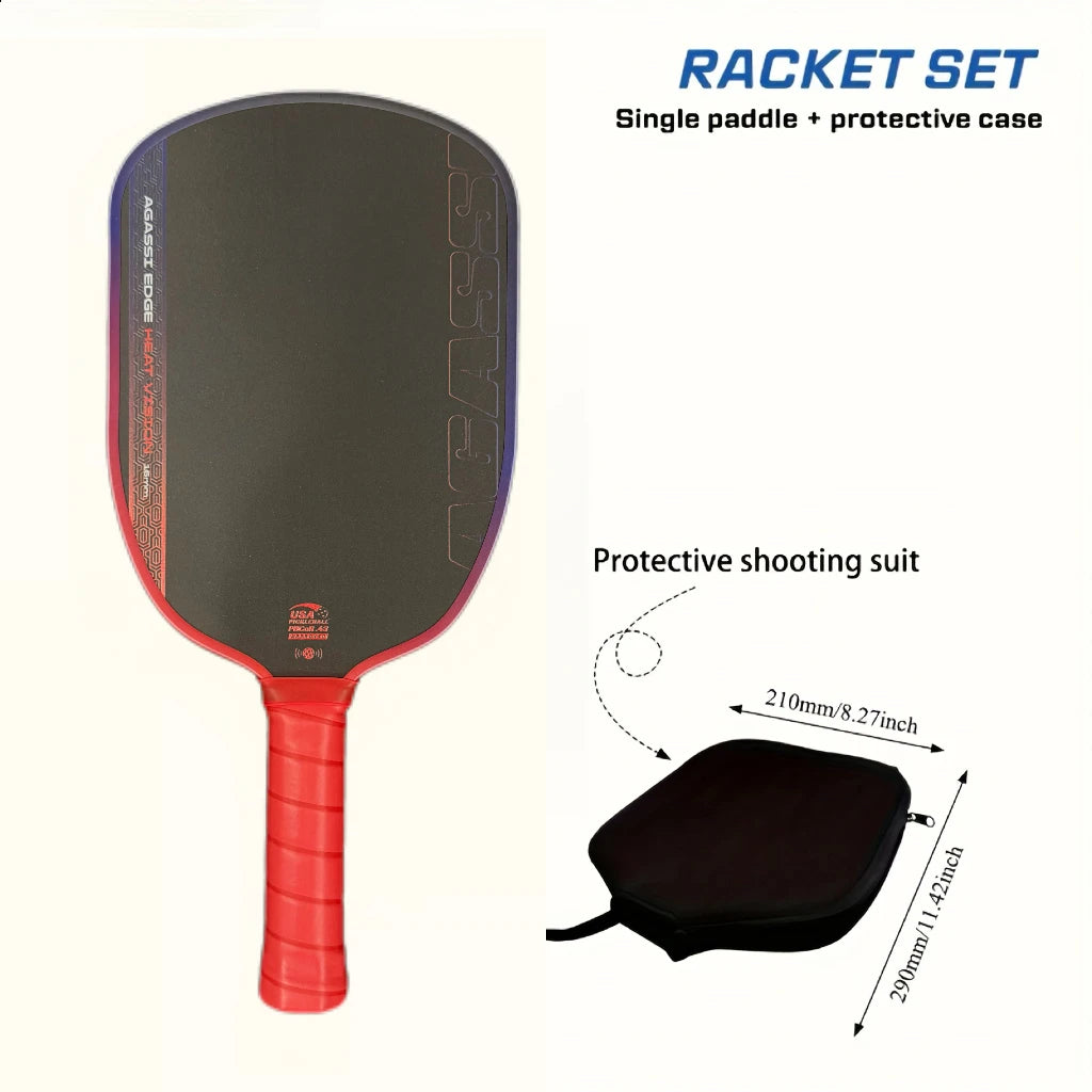 Hot-press integrated Gen4 technology, AGASSI, T700 carbon fiber panels, 16mm honeycomb core, enhanced rotation and power