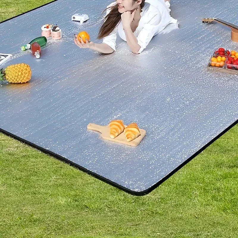 Camping Mat Foam Foil Blanket Aluminum Insulation Foam Foil Mat Sleeping Pad Thermal Outdoor Tent Footprint Reflecting Heat