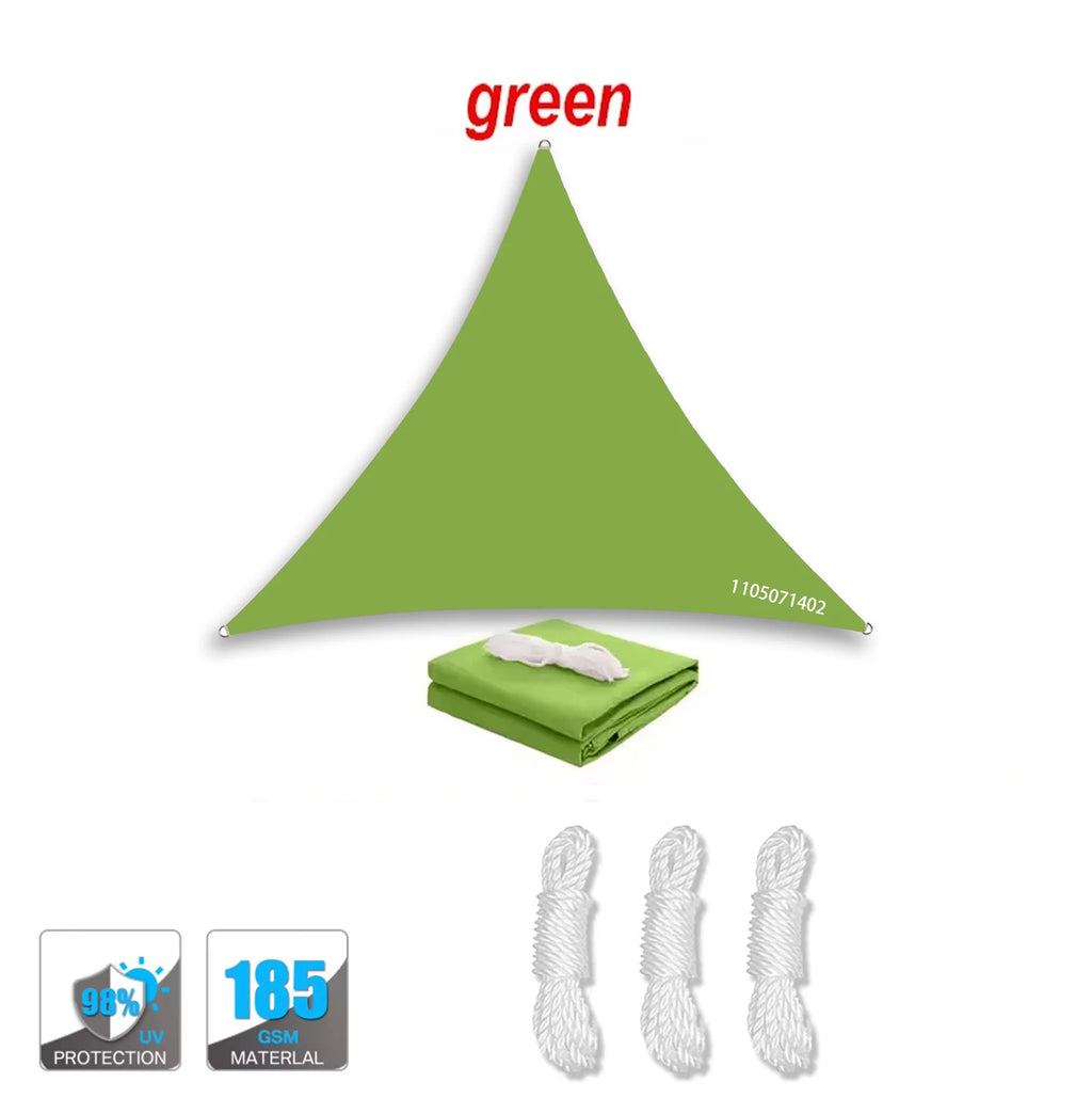 Green Waterproof Triangular Sunshade Sail Sunscreen Cloth Rainproof Awning for Balcony Courtyard Outdoor Shade Solution