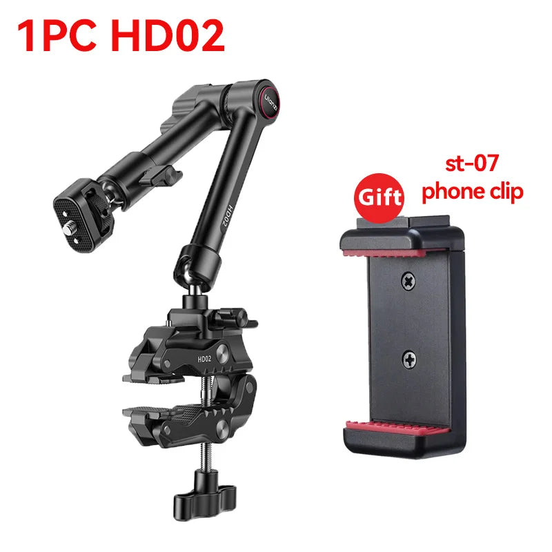 Ulanzi HD02 Super Clamp with 360° Mini Ball Head Quick Release Clamp Bracket Tripod Mount 1/4 Screw Clip for DSLR Camera Gopro