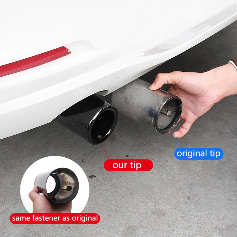 For BMW F10 F20 F30 F32 F34 F36 F48 Car Exhaust Muffler Tip Stainless Steel Pipe Chrome Trim Modified Car Rear Tail Throat Liner