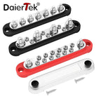 DaierTek Car Terminal Block Negative Bus Bar 12V 150A Terminal Block 12V Power Distribution Block M8 Termianl Bus for Automotive
