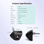 GreenYi AHD 1920x1080P Car Rear View Camera Full HD Night Vision 170° Fisheye Lens Vehicle Reversing Front Cam C818