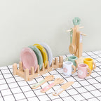 Baby wooden toy Kitchen toy wooden tableware set toy baby role play Educational Cosplay preschool toy gifts for kids