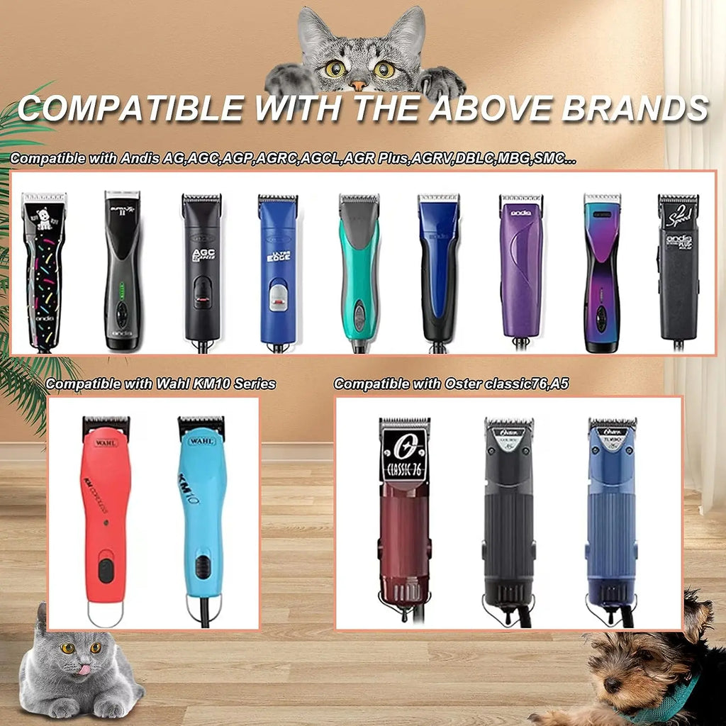 10pcs/lot 18 Teeth Ceramic Edge Carbon Coated Steel Pet Clipper Blade Dog Grooming Blade Electric Accessories for Andis Wahl