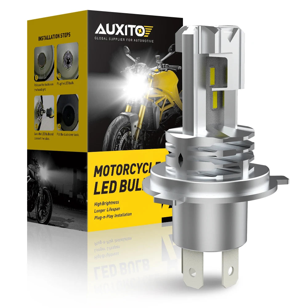 AUXITO 1/2X H4 LED Bulb Super Bright HB2 9003 CSP LED Headlight Canbus High & Low Beam for Audi Honda Motorcycle H4 LED Headlamp