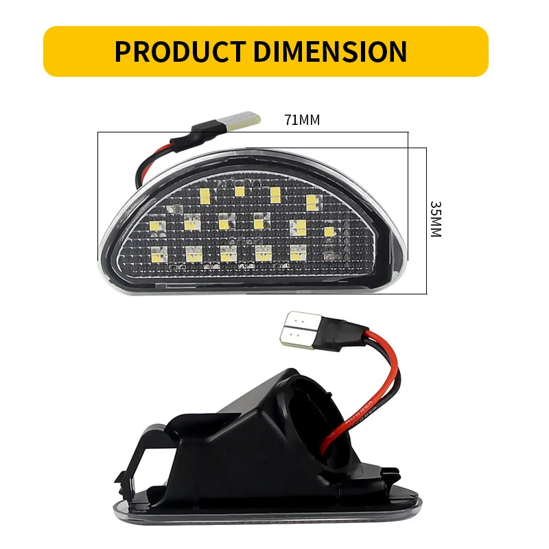 2Pcs Canbus For Toyota Aygo MK I 2005 2006 2007 2008 2009 2010 2011 2012 2013 2014 Canbus Rear Led License Plate Lights White