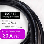 AC refrigerant charging hose kit with low loss fittings for R134A R12 R22, 0.9-1.8m