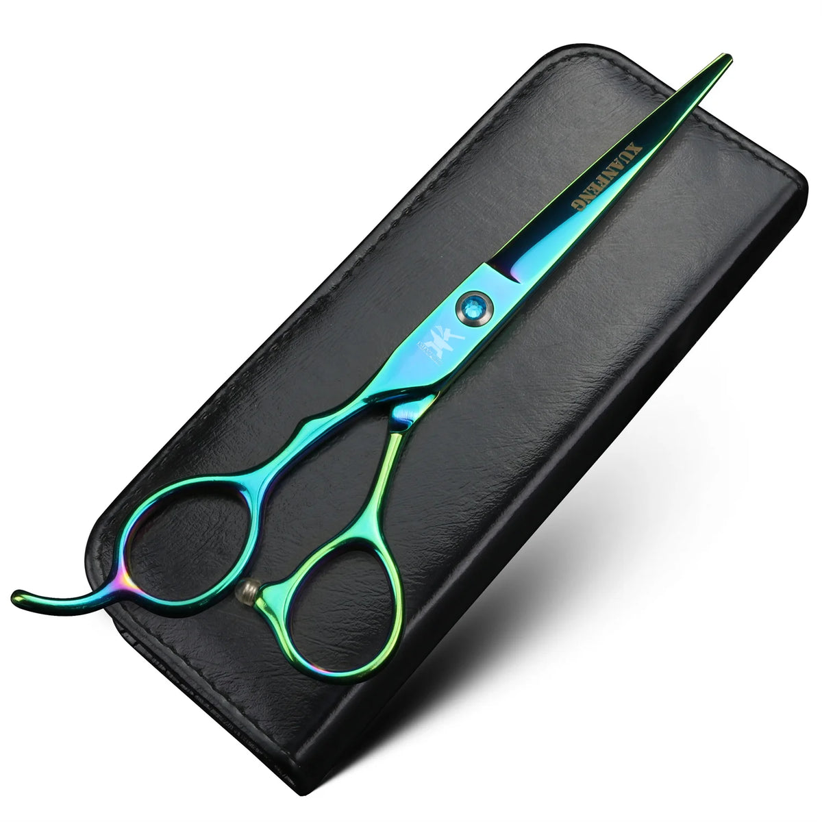 Black Left Hand Hair Scissors 6-inch JP440C Steel Cutting Scissors and Thinning Scissors Left-handed