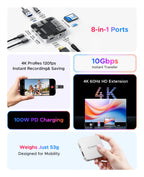 ORICO Magnetic M.2 2230 NVMe SSD Enclosure USB-C 10Gbps, HDMI 4K60, SD/TF, 100W PD