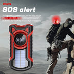 Emergency Radio Hand Crank Solar 5000mAh, IP65 Waterproof Dustproof Bluetooth 5.3 Portable AM/FM/NOAA Weather Alert Radio